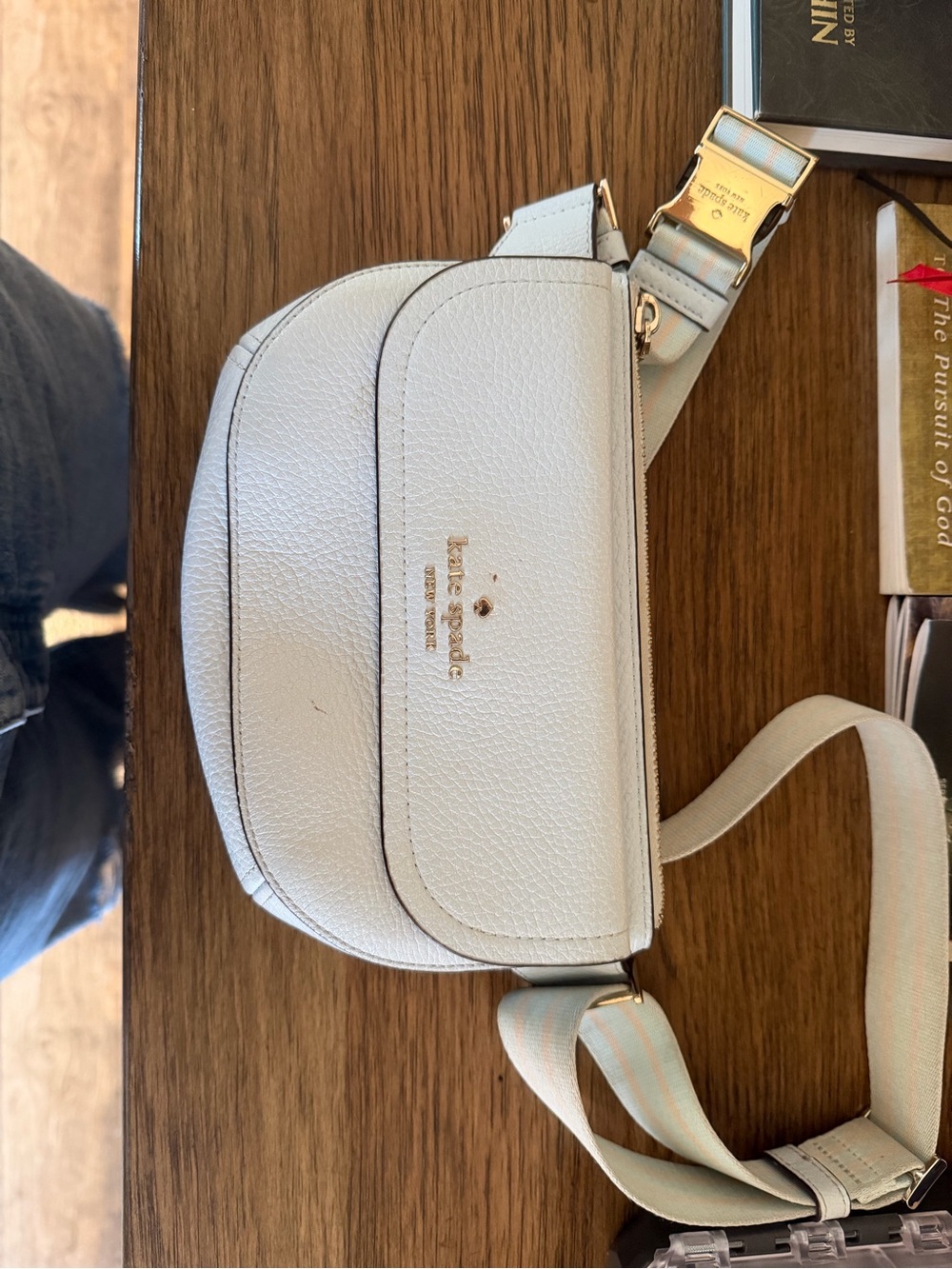 Kate Spade Pebbled Leather Crossbody Fanny Bag in Light Blue